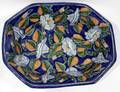 021602 MEXICAN POTTERY SERVING BOWL W FLOWERS