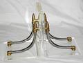 052562 ITALIAN ACRYLLIC SHELVES PEWTER  BRASS H 9