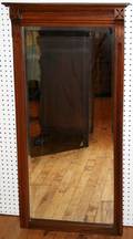 051538 EASTLAKE WALNUT MIRROR LATE 19TH C