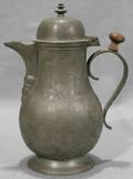 052554 GERMAN PEWTER BALUSTERFORM COFFEE POT H 9