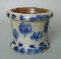 Unusual blue decorated stoneware mortar late 19th c