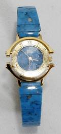 042513 GHABAR DESIGNED TURQUOISE LADYS WRIST WATCH