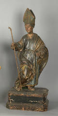 Italian carved and painted figure of a cardinal 18th c