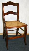 040580 AMERICAN CURLY MAPLE SIDE CHAIR W CANE SEAT