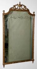 032431 FRENCH STYLE GILT CARVED WOOD WALL MIRROR