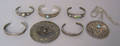 Five Native American silver bracelets
