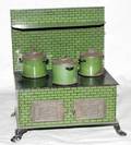 031624 TIN TOY STOVE W 65 H 8 D 45