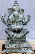 070062 BRONZE SCULPTURE OF GANESH 20TH C H 48