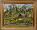 070041 ALICE S ACHESON OIL ON BOARD MOUNTAIN FARM