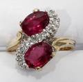 061040 14KT GOLD 24CT RUBY  DIAMOND RING