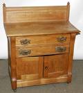 061028 AMERICAN OAK WASHSTAND H 35 W 32 D 16