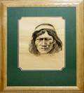 060060 WILLIAM KUBIAK PENCIL DRAWING NATIVE AMERICAN
