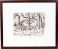 060055 FRANCIS DANOVICH INK WASH MICHIGAN FARM SCENE