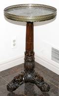 052050 GEORGE II MAHOGANY TABLE W VERDE ANTICO TOP