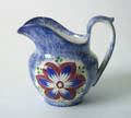 Blue spatter creamer 19th c