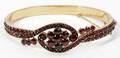 051030 VICTORIAN GOLD  GARNET BANGLE BRACELET