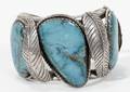 051047 NATIVE AMERICAN SILVER  TURQUOISE CUFF