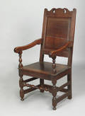 Southeastern Pennsylvania William  Mary walnut wainscot armchair ca 1720
