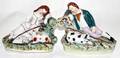 041008 STAFFORDSHIRE SHEPHERD SHEPHERDESS LAMB  DOG