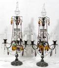 041030 SHEFFIELD SILVERPLATE CANDELABRA W CRYSTAL