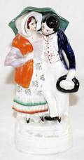 041021 STAFFORDSHIRE COUPLE UNDER UMBRELLA C 1850