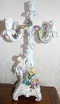 040029 DRESDEN PORCELAIN CANDELABRAS H 19 D 9