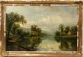 032027 ARTHUR A GLENDENING OIL ON BOARD RIVER SCENE