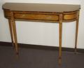 032058 HEPPLEWHITE STYLE SATINWOOD MARQUETRY TABLE