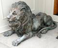 031036 BRONZE FIGURAL GARDEN LION SCULPTURES