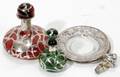 031028 ART NOUVEAU SILVER ON GLASS PERFUME BOTTLES