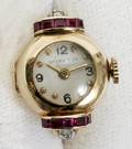 030037 TIFFANY  CO RUBY DIAMOND  GOLD RINGWATCH