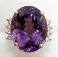 030031 LADIES 40CT AMETHYST DIAMOND  14KT GOLD RING