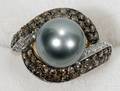 030060 1CT DIAMONDS TAHITIAN PEARL  GOLD RING