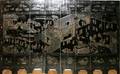 022058 JAPANESE LACQUER ON WOOD 8PANEL SCREEN