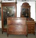 022052 EMPIRE STYLE MAHOGANY  BRONZE BEDROOM SET