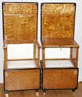 021014 ART NOUVEAU BURL ELM HALL CHAIRS H 54 W 22