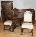 021041 OAK COURT CUPBOARD BUFFET DRAW TABLE  CHAIRS