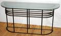 021031 ART DECO STYLE IRON  GLASS SIDEBOARD W 60