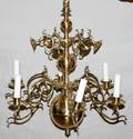 021027 ANTIQUE BRASS CHANDELIER C 1830 H 20 W 19