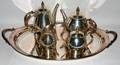 020056 ROYAL DANISH SILVER TEA SET W PLATE TRAY