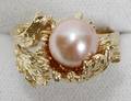020053 YELLOW GOLD  PINK SOUTH SEA PEARL RING