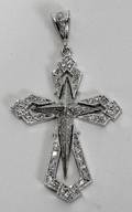 020046 GOLD  DIAMOND CROSS PENDANT H 3 W 18