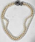 020006 775MM PEARL NECKLACE DIAMOND CLASP L 17