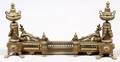 FRENCH REGENCE STYLE BRONZE CHENETS W FENDER