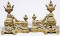 FRENCH BRONZE CHENETS 19TH C PAIR
