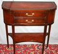 090067 MAHOGANY STAND W TOOLED LEATHER TOP H32