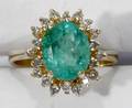 080067 EMERALD DIAMOND  14 KT GOLD RING