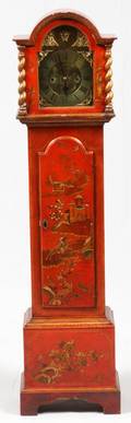 ENGLISH CHINOISERIE GRANDMOTHER CLOCK 19TH C
