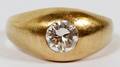 18KT YELLOW GOLD  125CT DIAMOND GENTLEMANS RING