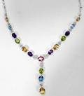 090097 14K GOLD DIAMOND CITRINE TOPAZ NECKLACE L16